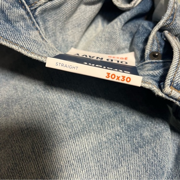Old Navy Men’ 30x30 Straight Good Bucket Rigid Light Wash Jeans 100% Cotton NWT - Picture 6 of 10